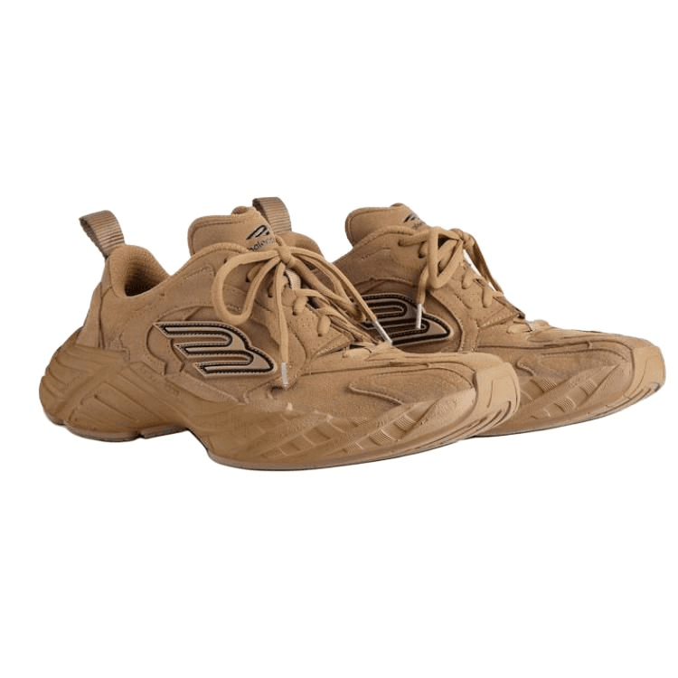 Balenciaga Monday Calfskin Round Toe Lace-Up Low-Top Dad Shoes Men's Brown 6