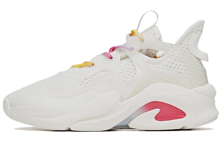 ANTA Chunky Sneakers Women's Low-Top Ivory White/Red