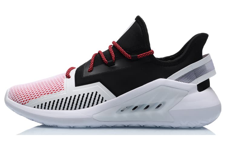 LiNing Rebound Breathable Lightweight Wear-Resistant Slip-Resistant Low-Top Sports Casual Shoes Men's Black Red 2