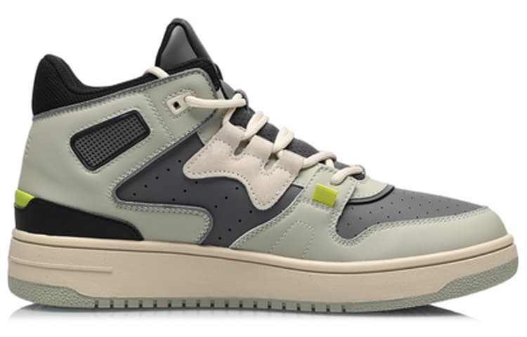 LiNing Attack Cushioned Wear-Resistant Water-Resistant Mid-Top Vintage Basketball Shoes Men's Asphalt Gray 3
