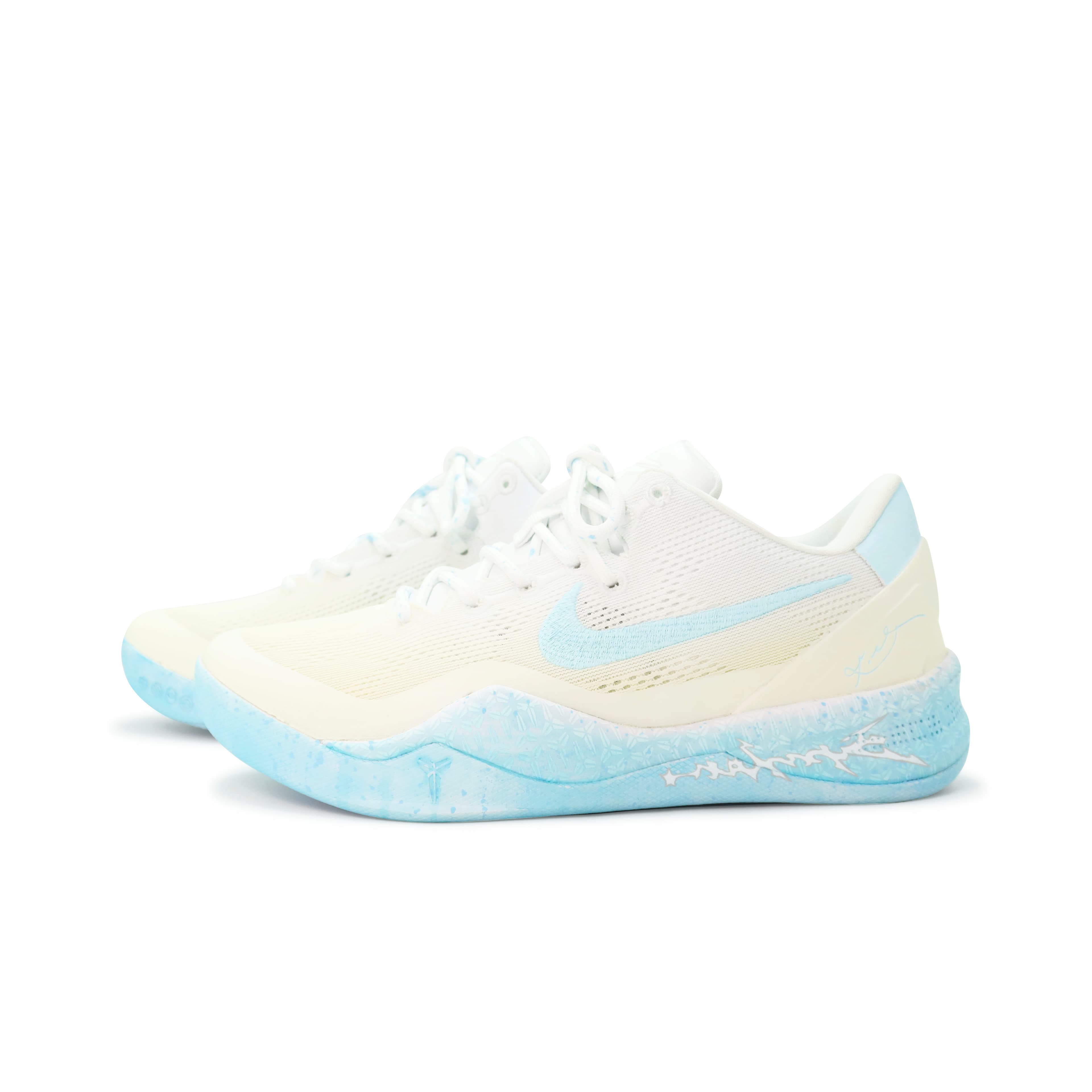 Nike Kobe 8 Cushioning Anti-Slip And Wear-Resistant Low-Top Basketball Shoes Unisex Blue Yellow White 6