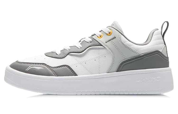 LiNing The Beginning Of The Line Walking The Path Durable Breathable Low-Top Skateboard Shoes White Gray