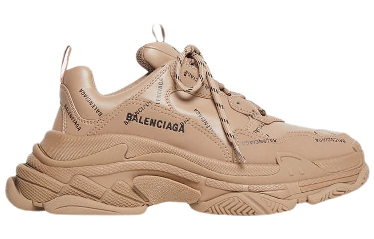 Balenciaga All Over Logo Triple S Beige 4