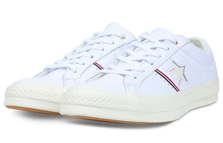 Converse One Star Piping Low Top In White/Enamel Red/Egret 5