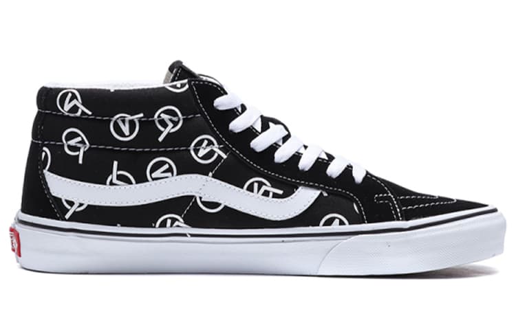 Vans SK8 Mid Logo 'Black White' 3