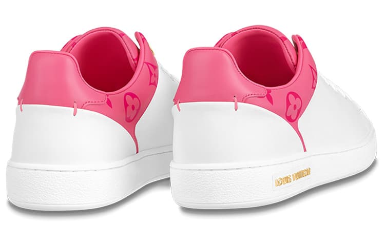 LOUIS VUITTON Front Row Sneakers 'White With Pink Monogram' Women's 2