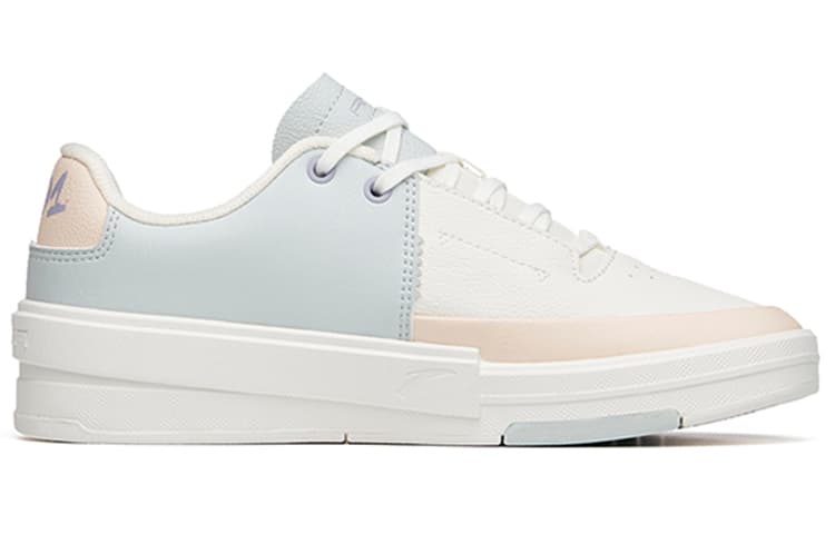 ANTA Skateboard Shoes Women's Low-Top Ivory White Gray Green/Smoke Dust Brown 4