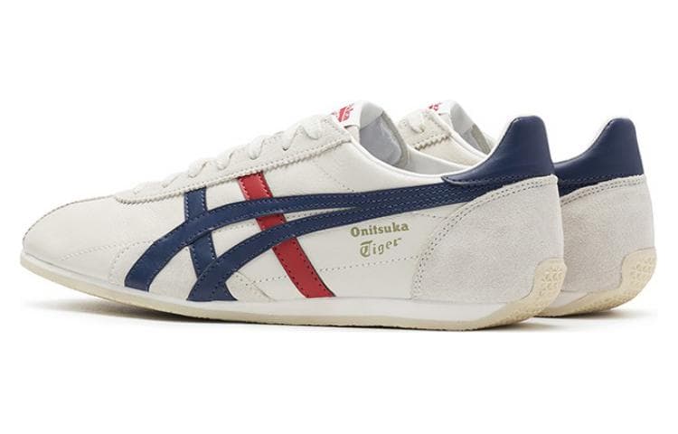 Onitsuka Tiger Runspark Classic Logo Cushioned Anti-Slip Wear-Resistant Low-Top Rubber Casual Running Shoes Unisex Silver White 3