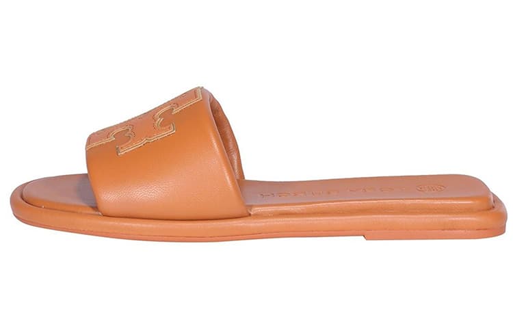 TORY BURCH Double T Sport One-Strap Flat Heel Fashion Sandals Women's Brown