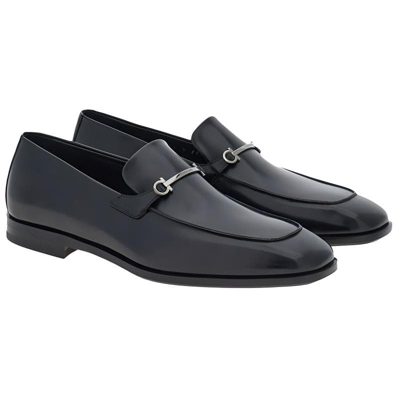 FERRAGAMO GANCINI Loafers Men's Black 6