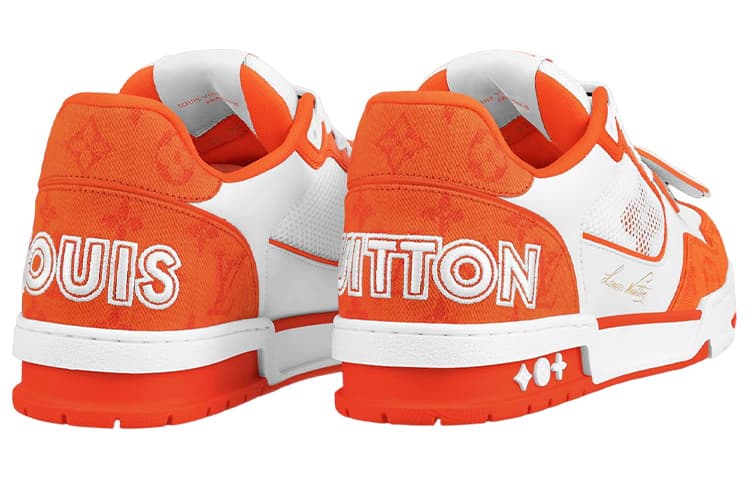LOUIS VUITTON Lv Trainer 'White Orange Velcro' 6
