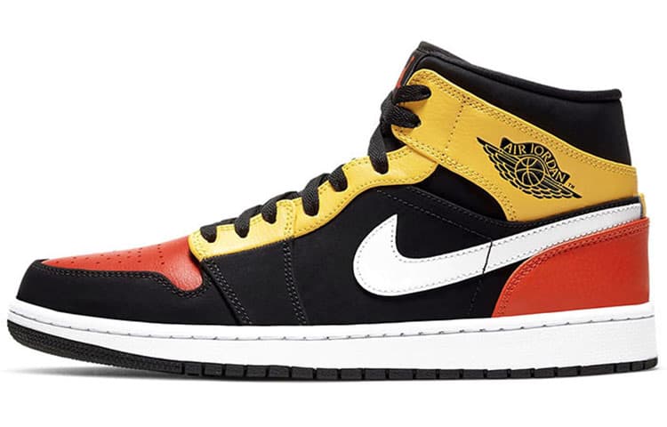 Jordan 1 Mid Black Amarillo Orange 2