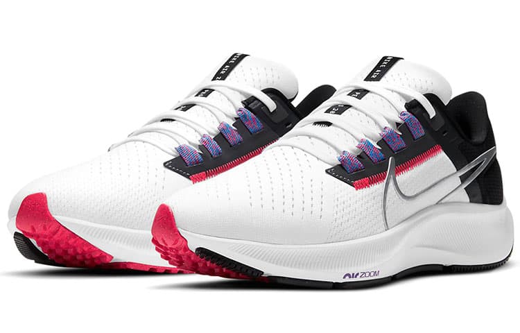 Nike Air Zoom Pegasus 38 White Black Flash Crimson Women's 5
