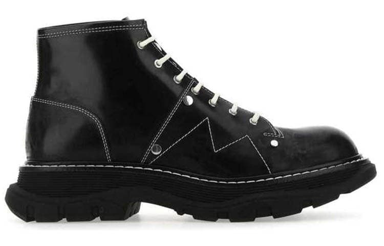 Alexander McQueen Tread Lace Up Boots 'Black' 4
