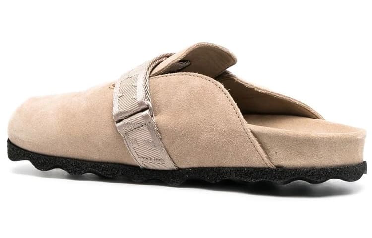 OFF WHITE Suede Industrial Belt Sabot Sand Women's 6