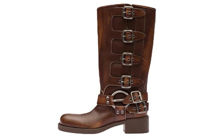 MIU MIU Buckle-detail Leather Boots 2