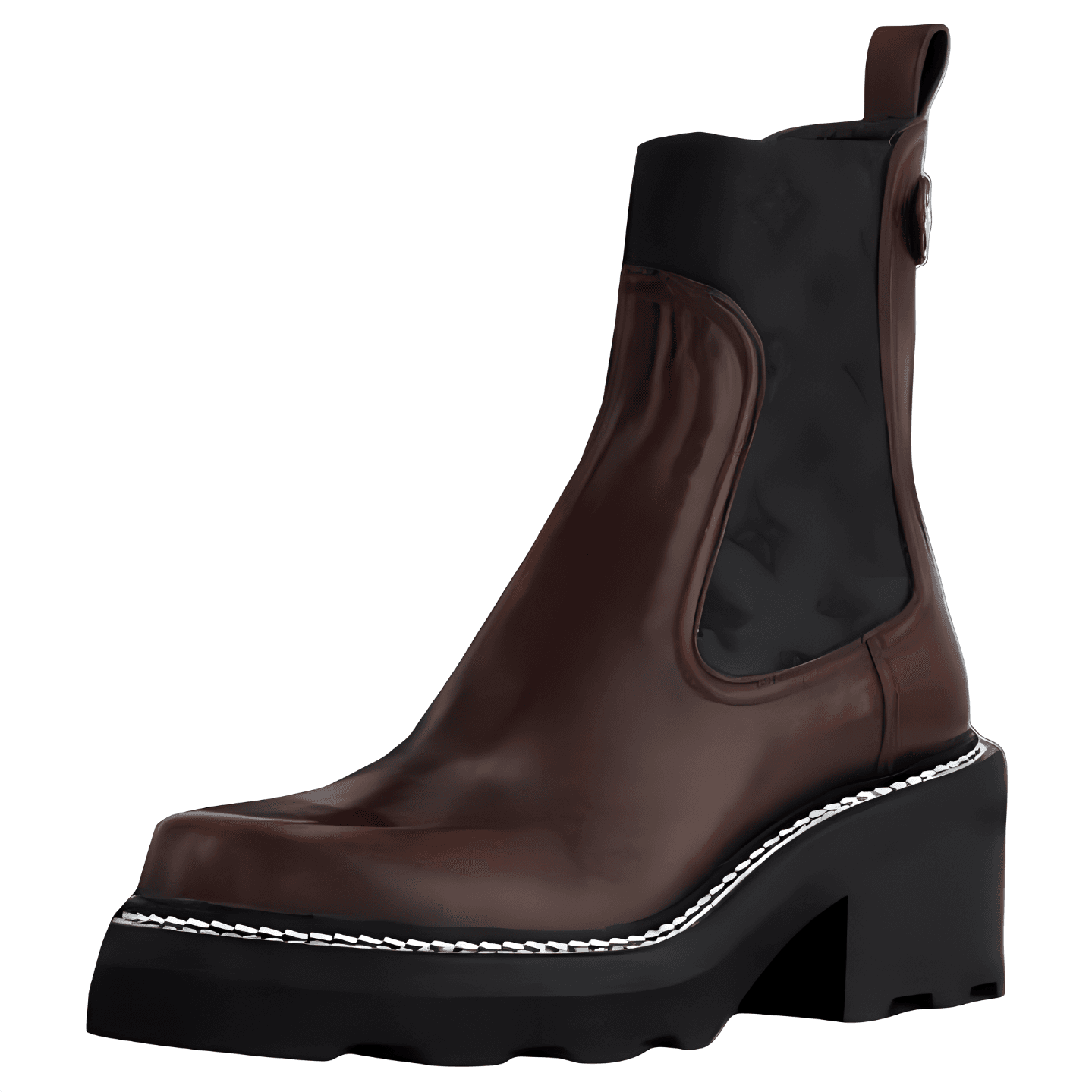 LOUIS VUITTON Beaubourg Short Chelsea Boots 4cm Women's Brown