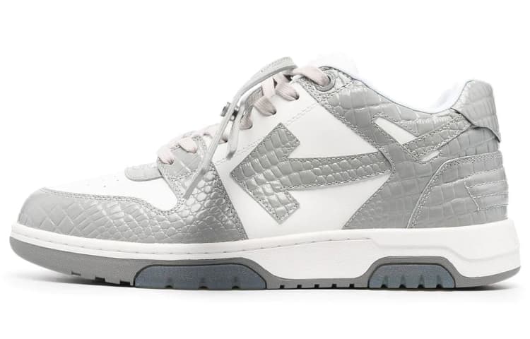 OFF WHITE Out Of Office Croco Print Sneaker 'Grey White' 2