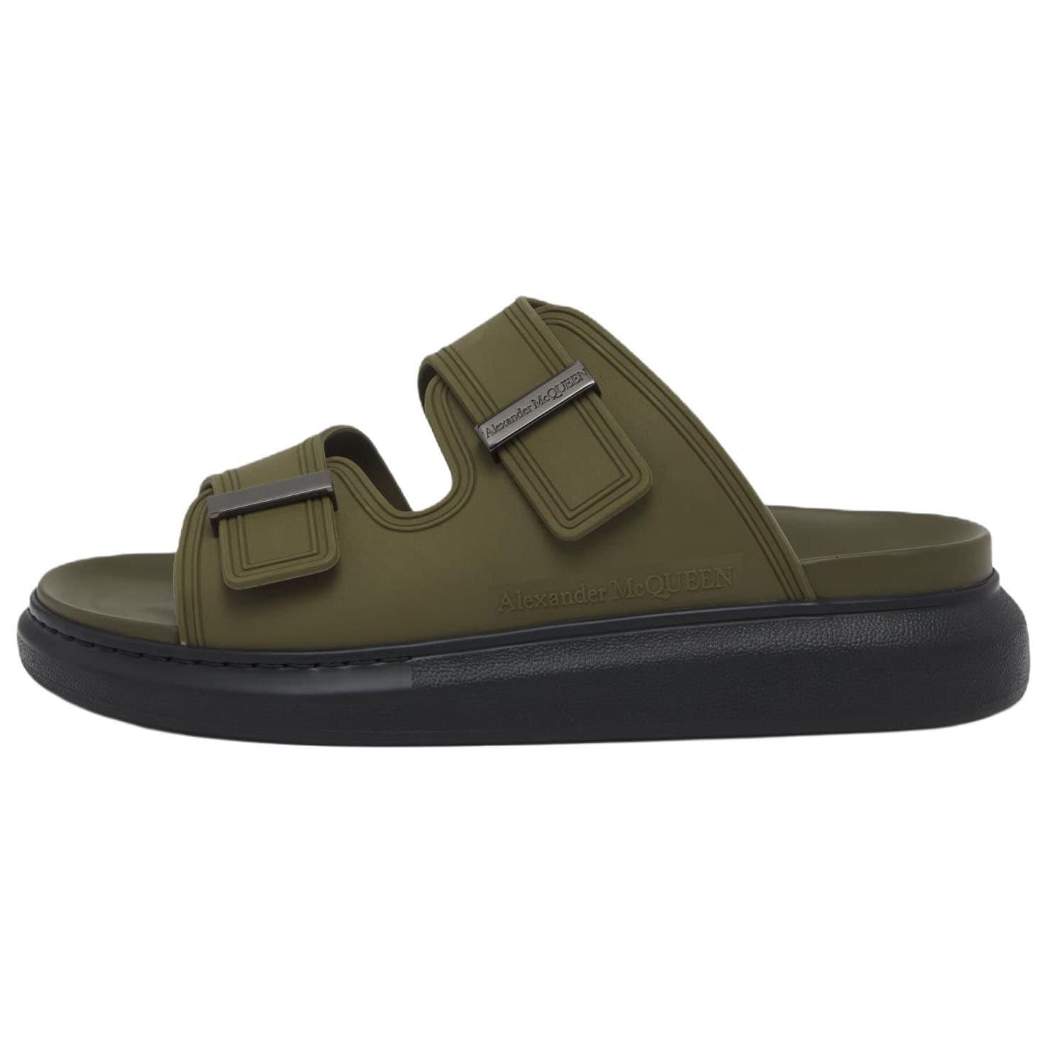 Alexander McQueen Hybrid Platform Slide Rubber Sole Flip Flops Men's Green 2