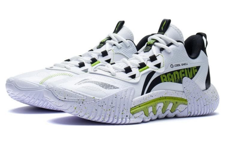 LINING Badfive 2.5 Basketball Shoes Men Low-Top White Black Green 4