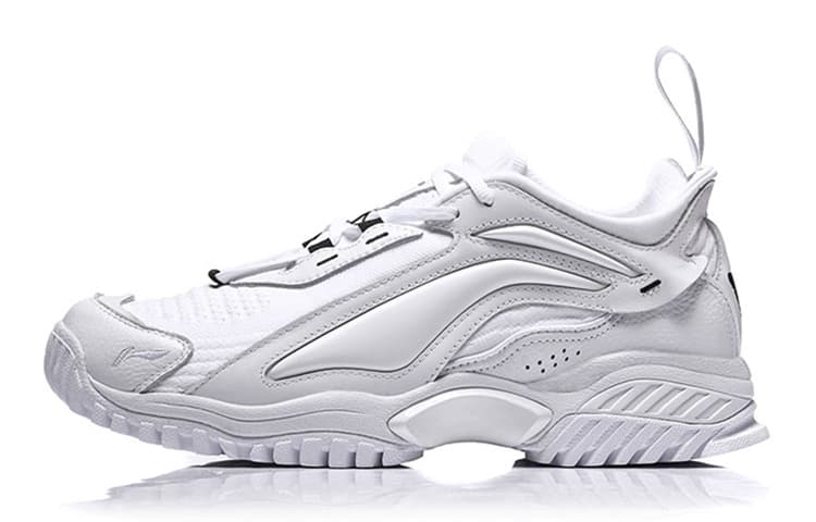 LiNing Slip Resistant Abrasion Resistant Low top Sports Casual Shoes Men's Pure White 2