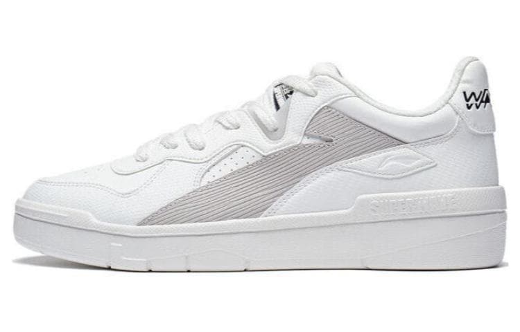 LiNing Wave LITE Slip-Resistant Cushioning Low-Top Skateboard Shoes Women's White Gray 2