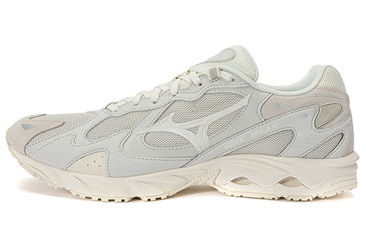 Mizuno Wave Solar Anti-Slip And Wear-Resistant Breathable Low-Top Casual Shoes Unisex White Light Gray 2