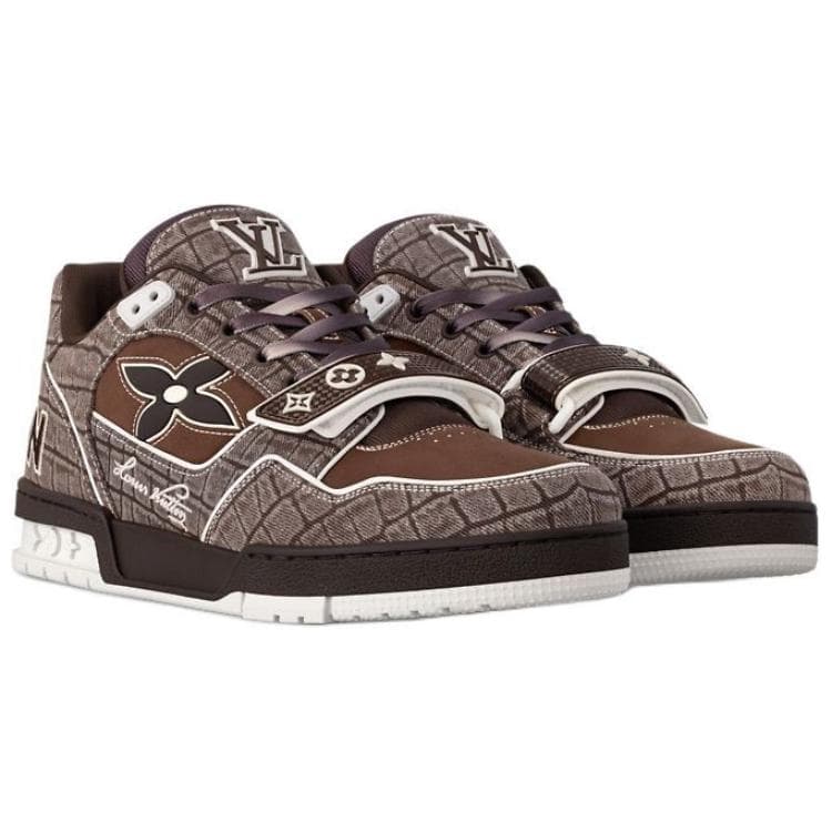 LOUIS VUITTON Trainer Low-Top Skateboard Shoes Men's Brown 6