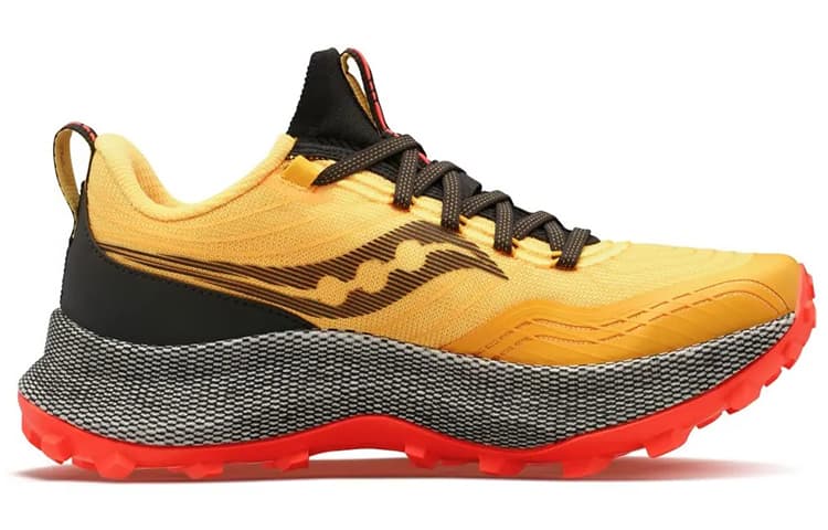 Saucony Endorphin Trail Running Shoes Men Low-Top Orange Black/Gray 3