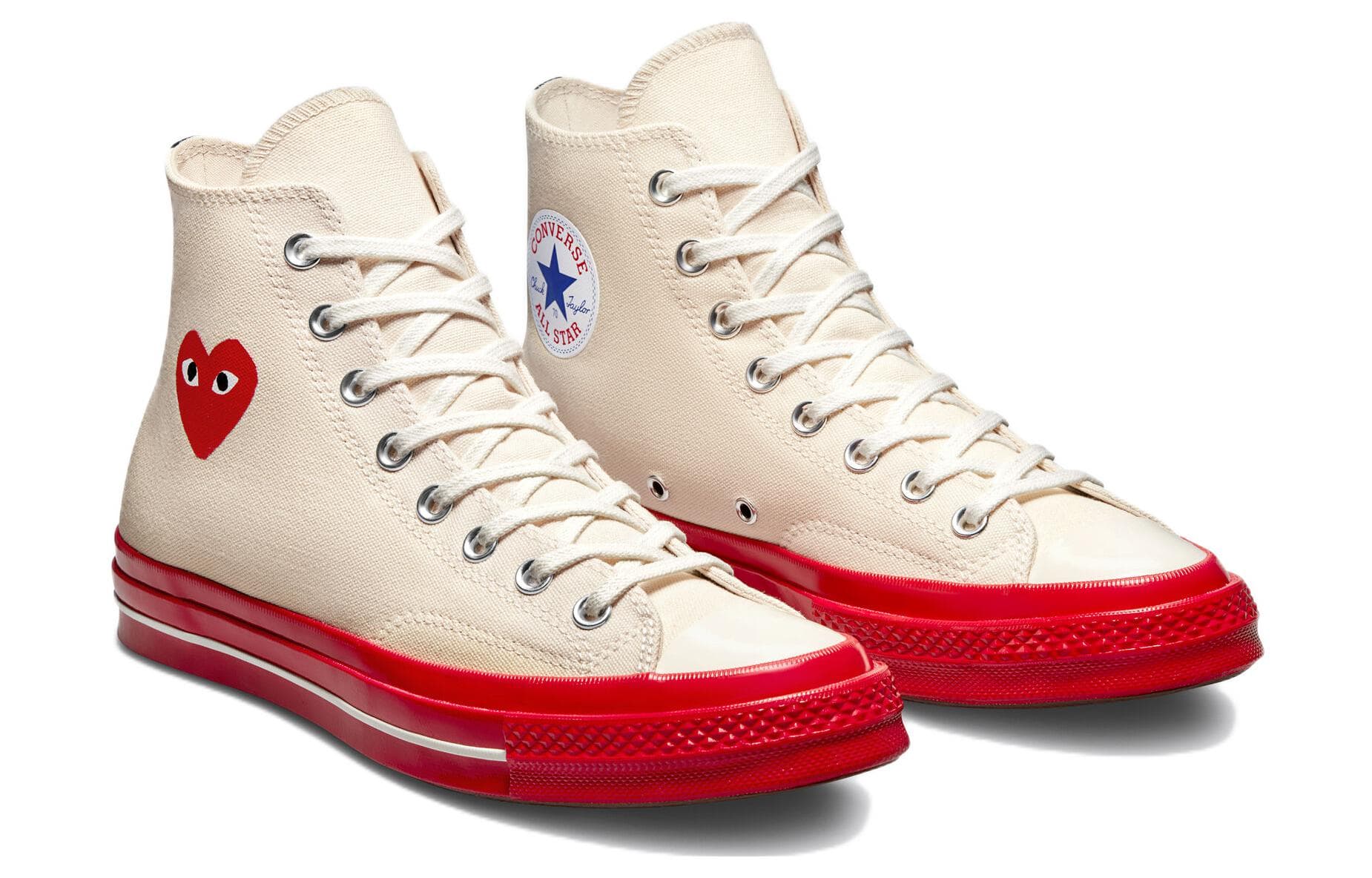Converse Chuck Taylor All Star 70 Hi Comme Des Garcons Play Egret Red Midsole 6