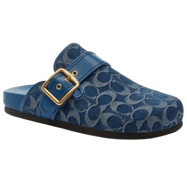 COACH Ashton Birkenstock Rubber Toe Post Sandals Women's Blue 5