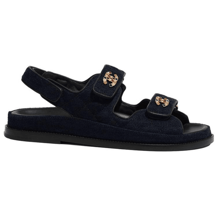 CHANEL Beach Sandals Women's Marine Blue 4