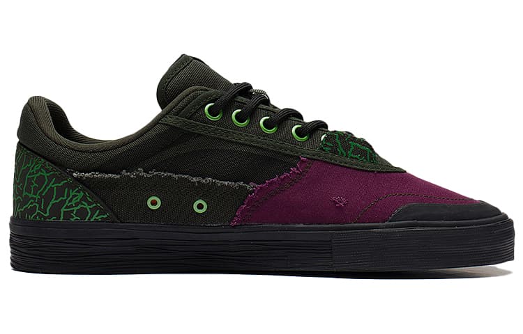 MARVEL x LiNing 50/50 Low Top Skateboard Shoes Men's Green Purple 4