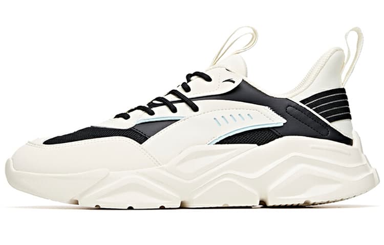 Anta Life Collection Cushioned Anti-Slip Wear-Resistant Breathable Lightweight Low-Top Casual Shoes Men's Black White 2