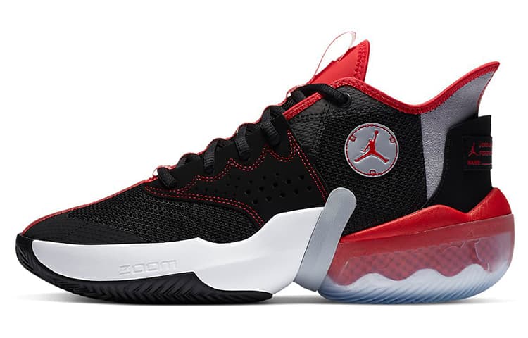 JORDAN React Elevation Basketball Shoes Men Mid Top Black/White/Red 2