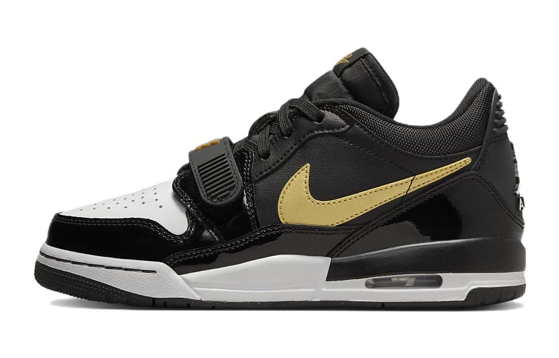 Jordan Legacy 312 Low Black Metallic Gold GS 2