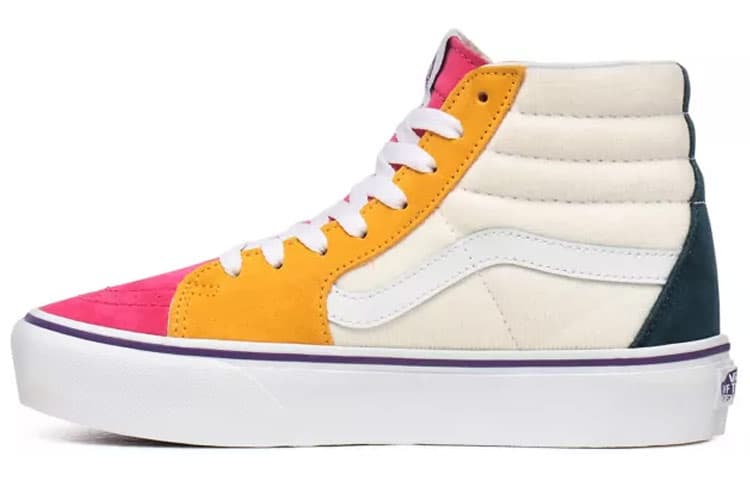 Vans Mini Cord SK8 HI Platform 2.0 White/Yellow/Red Women's 2
