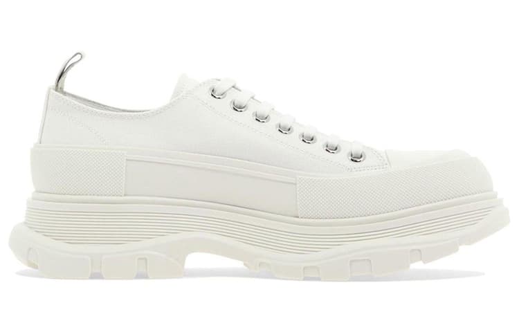 Alexander McQueen Tread Slick Low Lace Up Shoes 'White' 4
