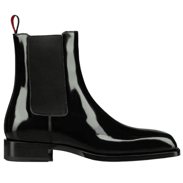 CL Leather Short-Cut Chelsea Boots Men's Black 2
