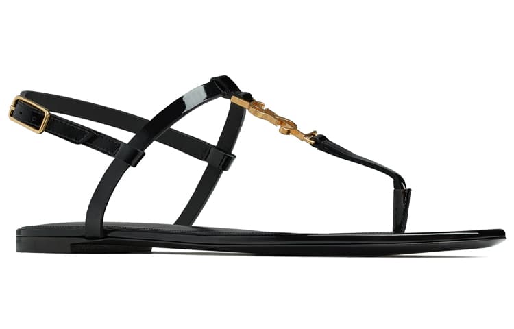 SAINT LAURENT Cassandra T-Strap Sandals Women's 5