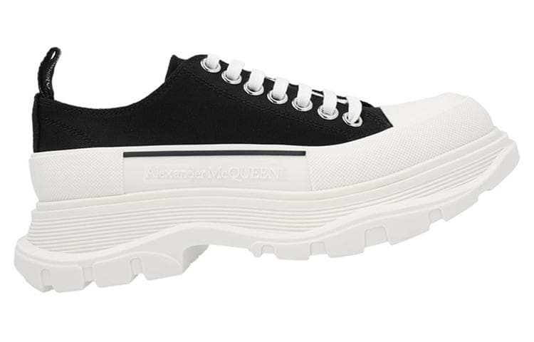 Alexander McQueen Tread Slick Low Lace Up 'Black White' FW21 Women's 4