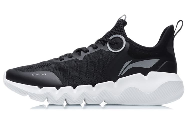 LiNing LN Flex Fabric Comfortable Versatile Cushioned Slip-Resistant Breathable Lightweight Low-Top Casual Sneakers Men's Black White