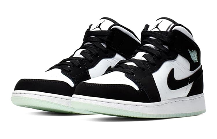 Jordan 1 Mid White Black Teal Tint GS 4
