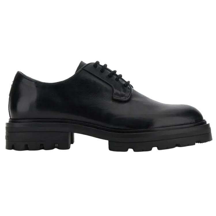 HOGAN H673 Leather Round Toe Lace-Up Casual Shoes Men's Black 3