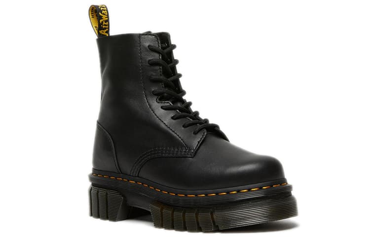 Dr.Martens Audrick Leather Platform Boot Black Nappa Lux Women's 6