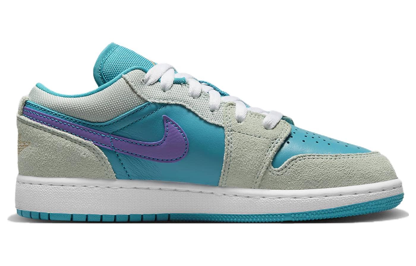 Jordan Air Jordan 1 Low SE Cushioning Anti-Slip And Wear-Resistant Low-Top Children's Basketball Shoes Gray Teenagers 4