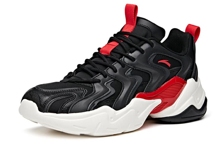Anta Full Credit Anti-Slip Wear-Resistant Low-Top Chunky Sneakers Men's Black 3