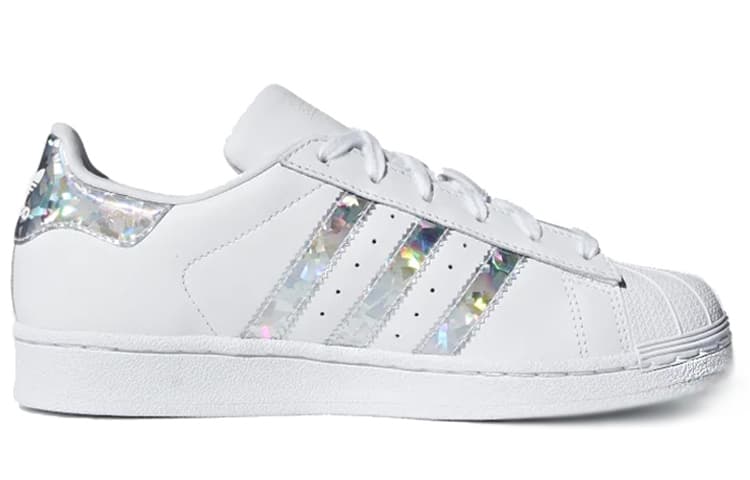 Adidas Originals Superstar White Holographic Stripes Youth Women's 4