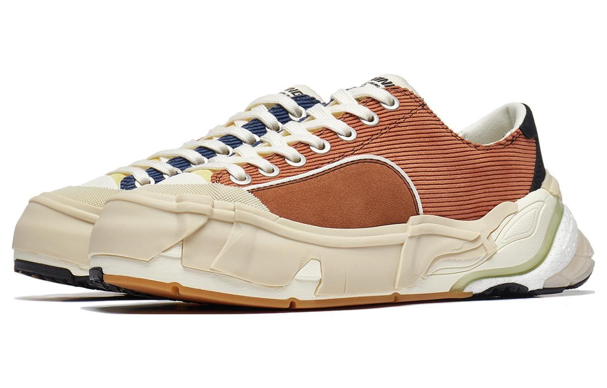LiNing Wuji Slip-Resistant Lightweight Wear-Resistant Low-Top Skateboard Shoes Men's Brown Blue 5