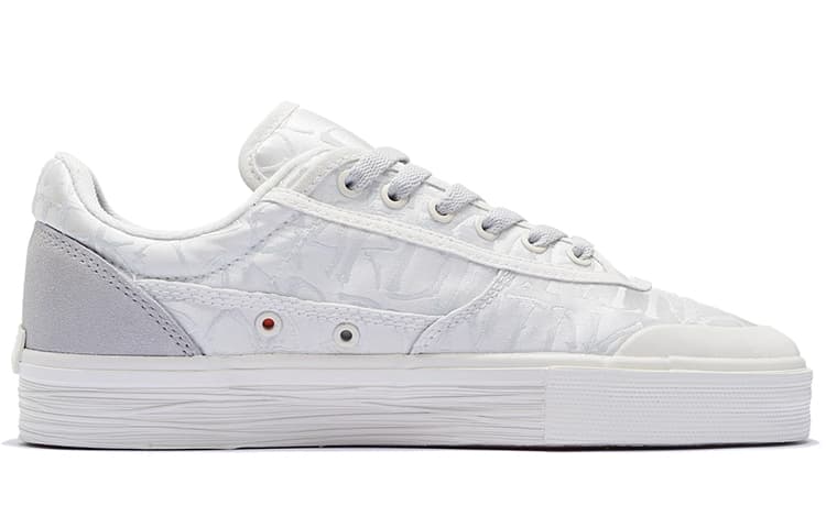 LINING 50/50 Skateboard Shoes Women's Low-Top Ecru/Light Lime 3